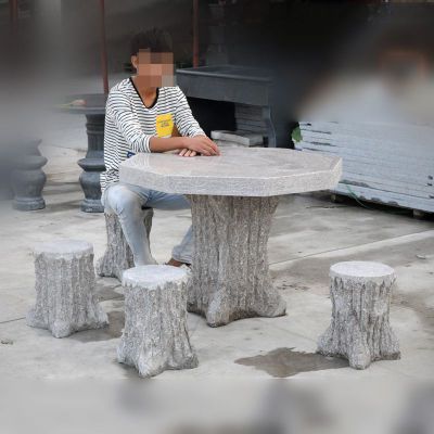 大理石桌椅  石雕小区景观雕塑