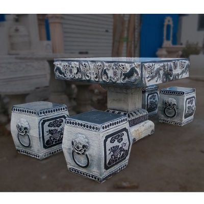 仿古石桌凳，庭院景观雕塑