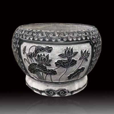 青石荷花石凳  石雕公园景观雕塑