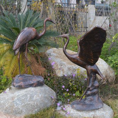 铜雕仙鹤铜雕  公园动物摆件