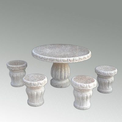 大理石圆桌圆凳，公园石桌椅