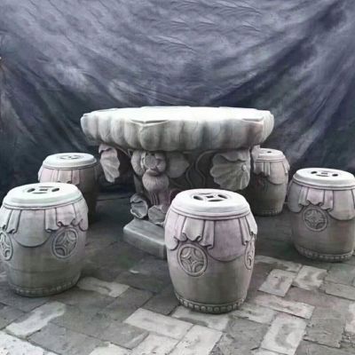 大理石桌凳  石雕公园景观雕塑