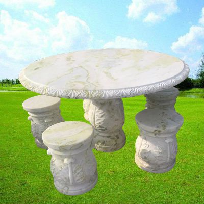 大理石桌凳  石雕公园景观雕塑 