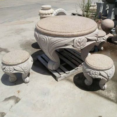 大理石桌椅  石雕小区景观雕塑