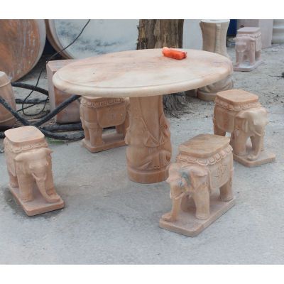 石象桌象凳，晚霞红象桌象凳 