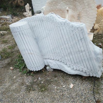 校园景观石雕，汉白玉竹简 