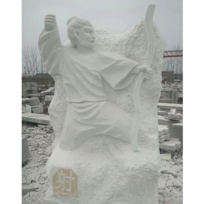 礼乐射御书数石雕，古代六艺石雕