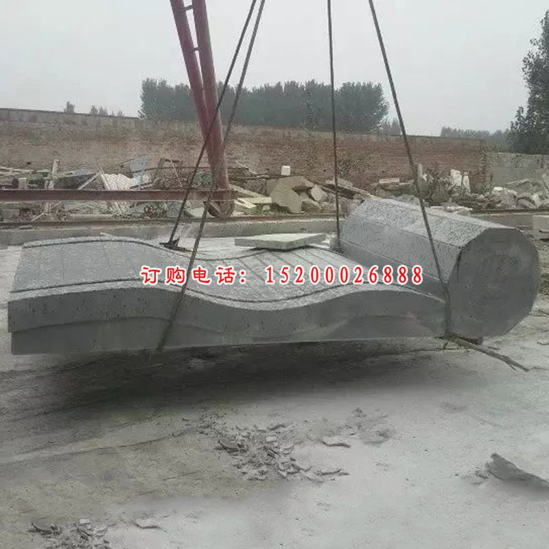 竹简石雕，青石竹简雕塑