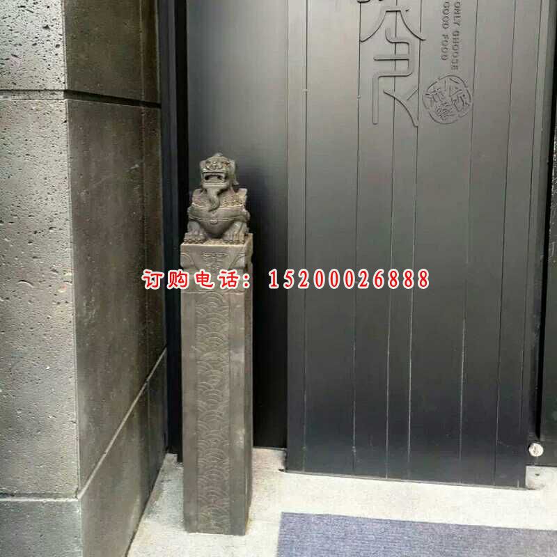 仿古貔貅拴马柱 庭院拴马柱石雕