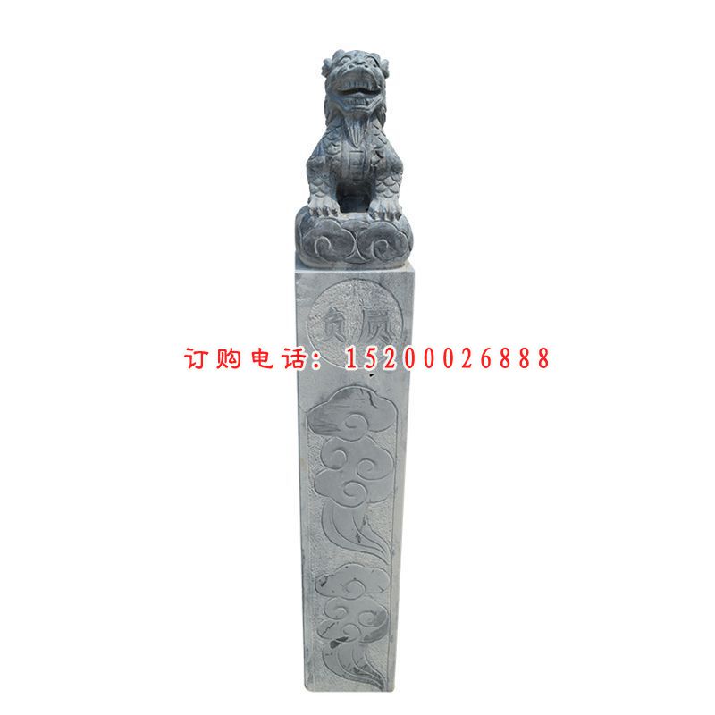 青石立式貔貅  石雕广场景观雕塑