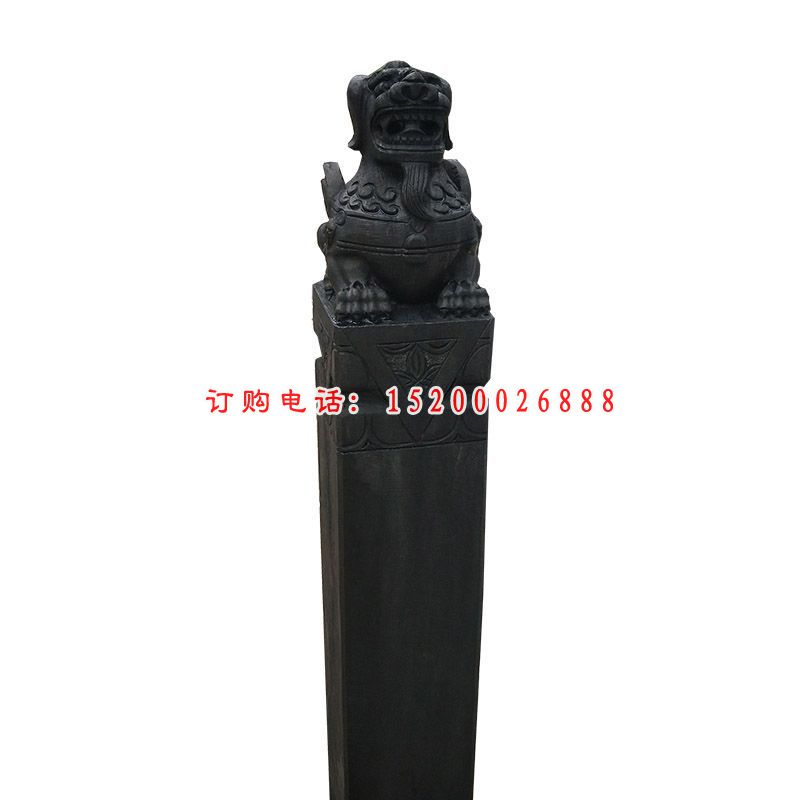 青石貔貅石柱   石雕庭院看门雕塑