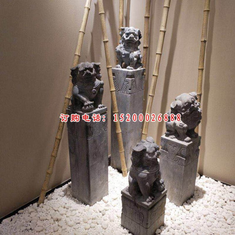狮子拴马柱公园仿古拴马柱石雕 (3)