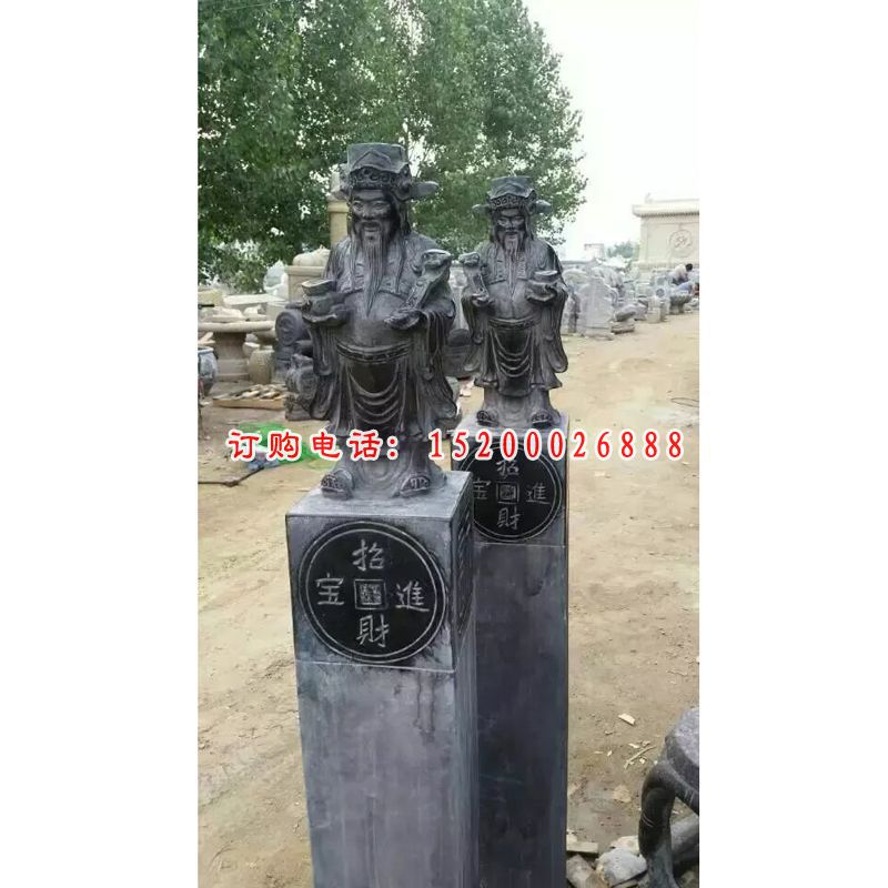 拴马柱石雕，青石柱子石雕，招财拴马柱雕塑 (1)