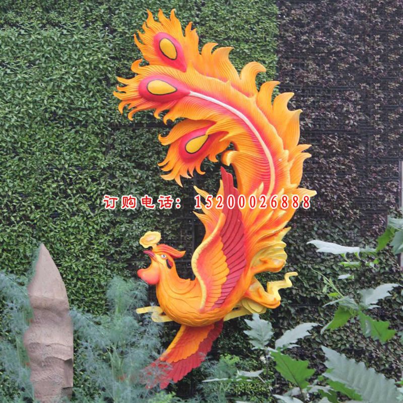 玻璃钢凤凰古代神兽雕塑