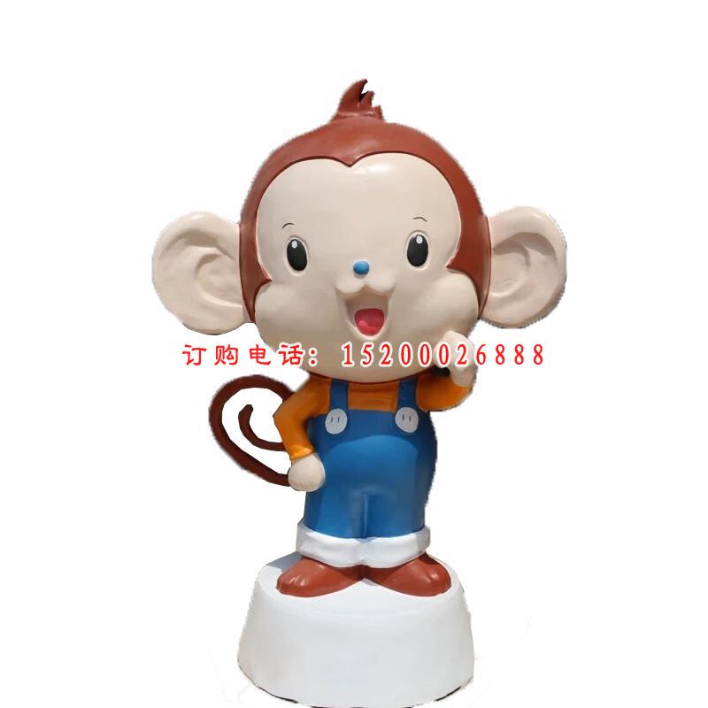 卡通小猴子雕塑，玻璃钢商场卡通摆件