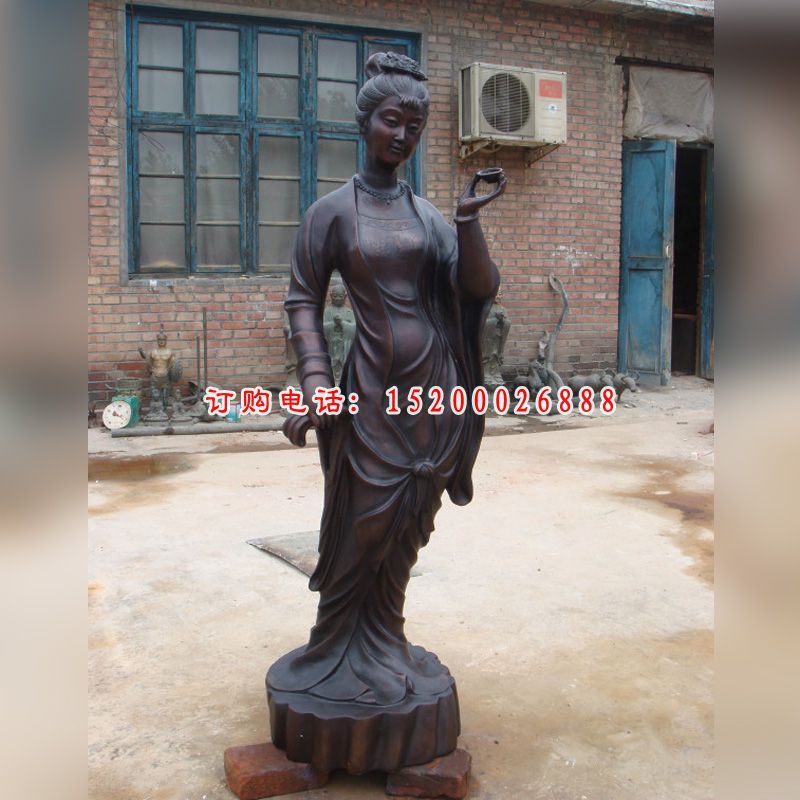 古代美女雕塑公园人物铜雕 (2)