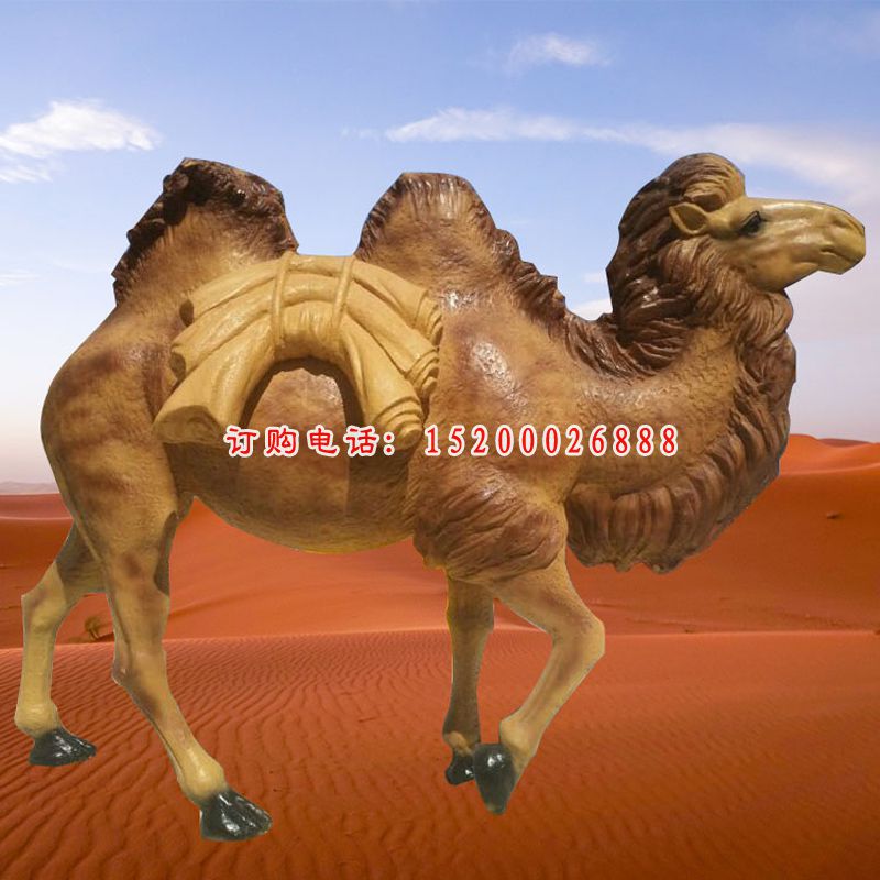 景区驮行李的骆驼雕塑玻璃钢仿真动物摆件