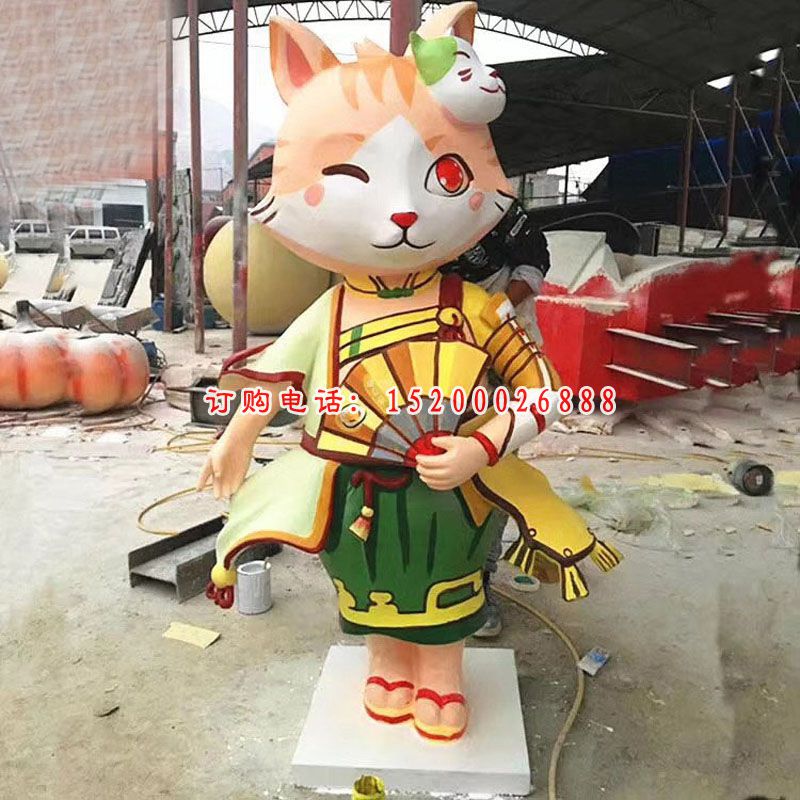 玻璃钢小猫咪  公园卡通摆件