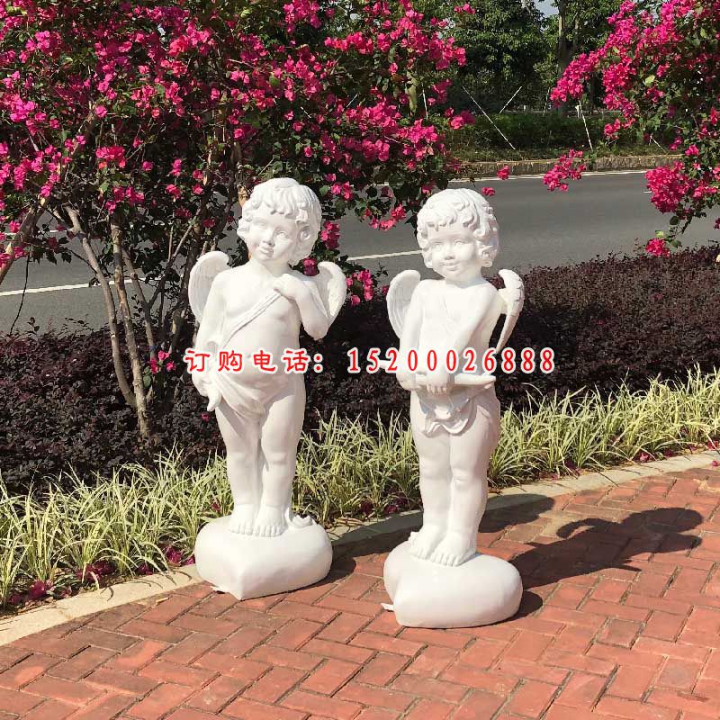 西方小天使雕塑，玻璃钢人物雕塑