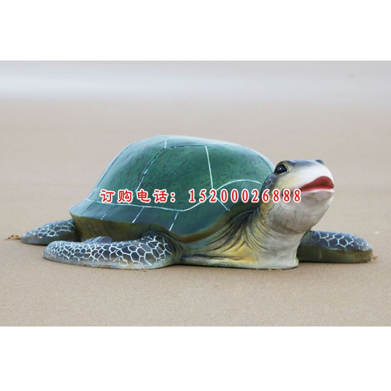 玻璃钢仿真海龟雕塑，海边景观雕塑