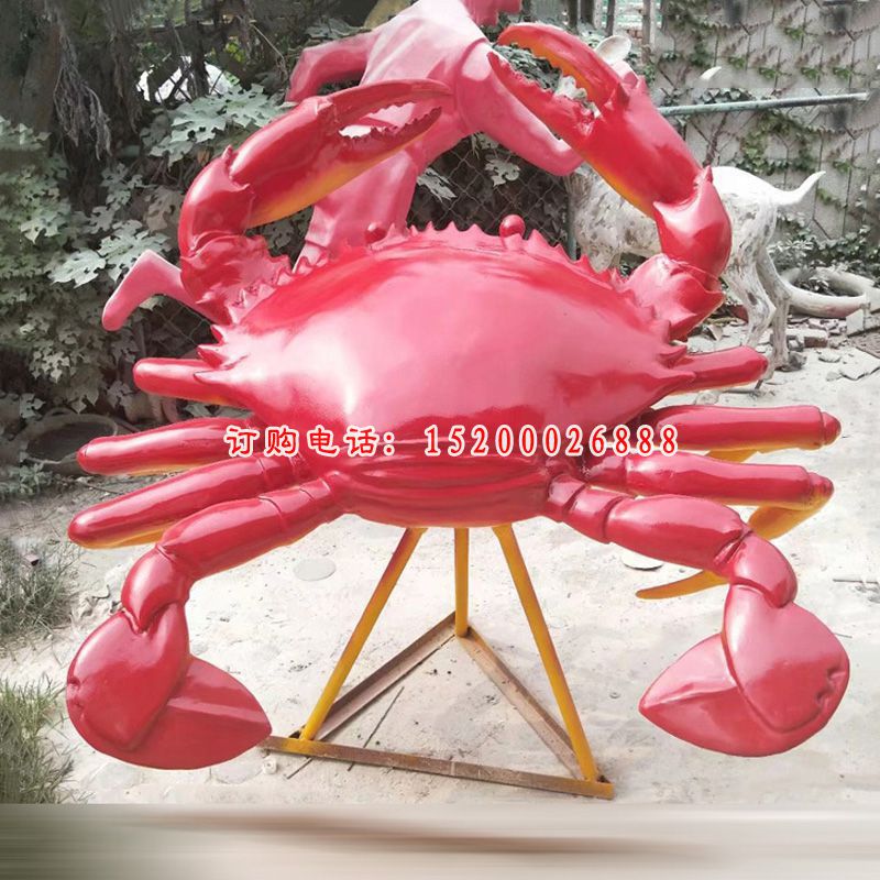 玻璃钢仿真大螃蟹  ，海边仿真动物摆件 (2)