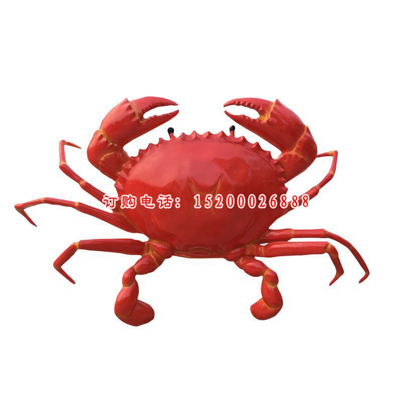 玻璃钢卡通螃蟹雕塑，公园景观摆件