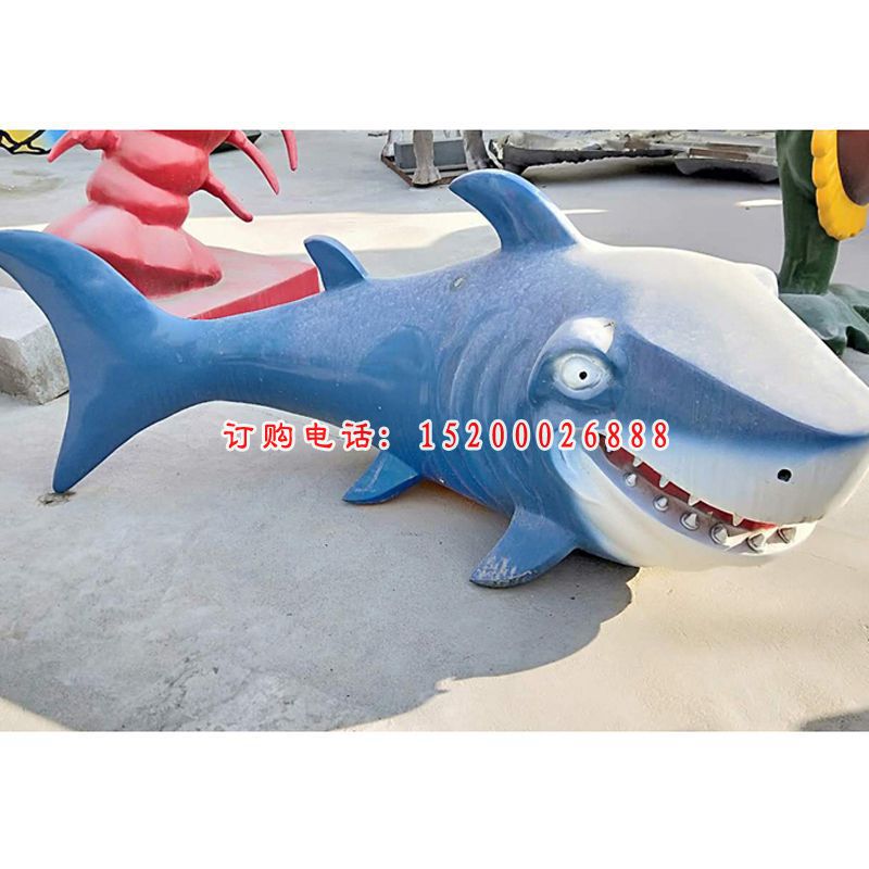 海洋馆仿真鲨鱼雕塑玻璃钢仿真动物摆件