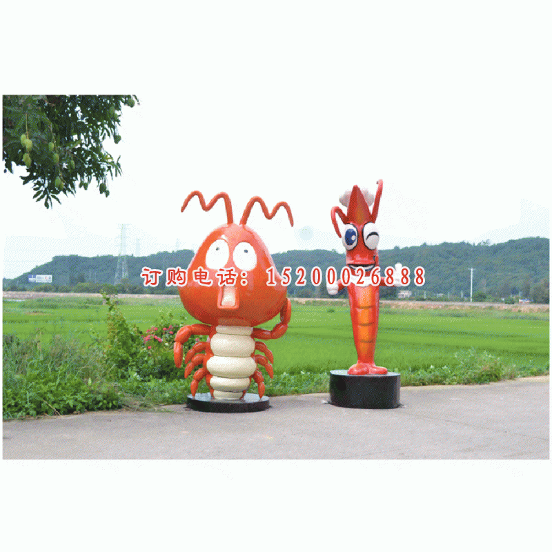 玻璃钢龙虾宝宝   田园动物摆件 (1)
