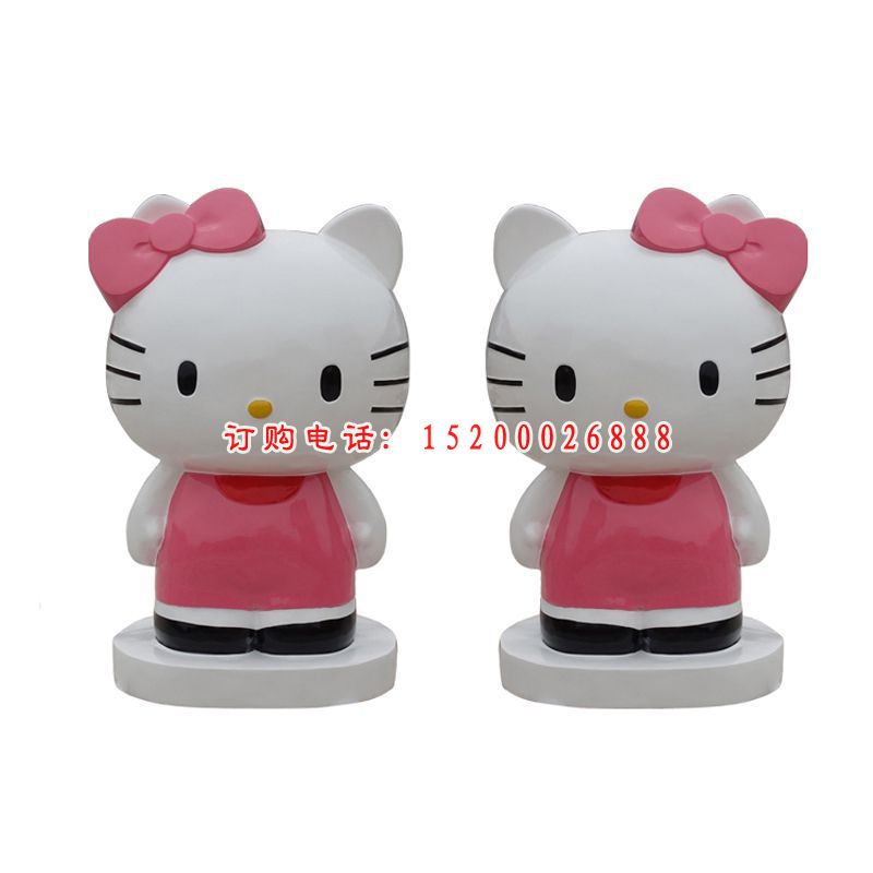 商场Kitty猫摆件玻璃钢卡通猫雕塑