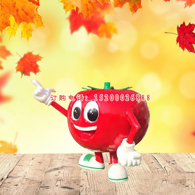 公园景观雕塑，玻璃钢卡通番茄雕塑