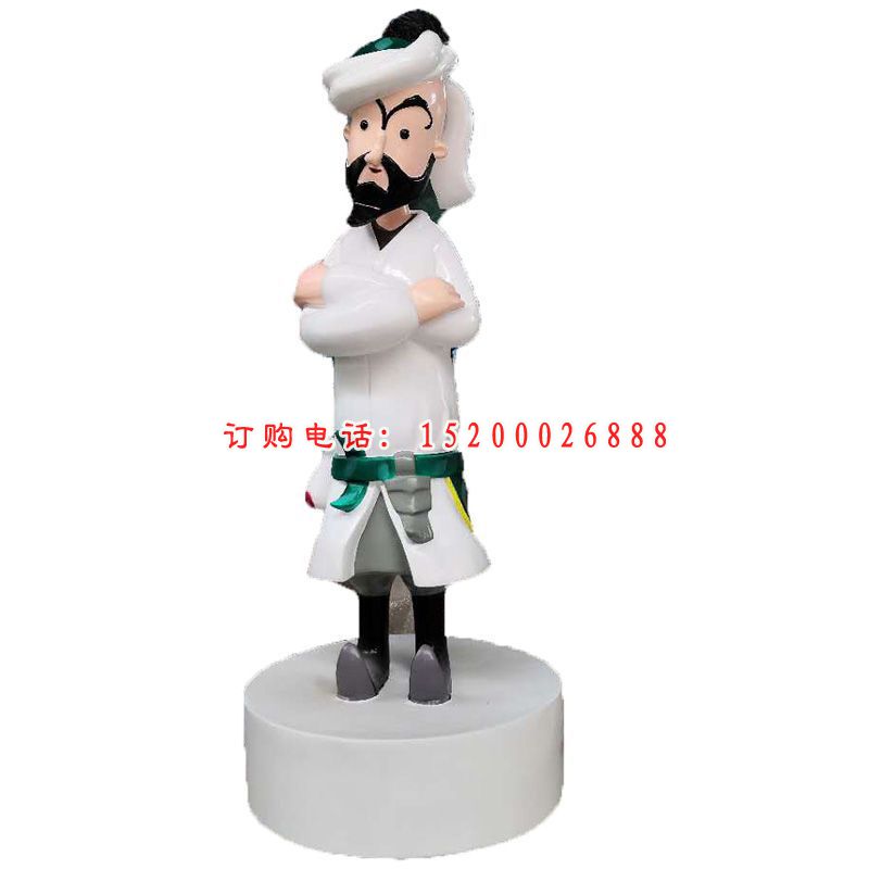 玻璃钢阿凡提卡通人物雕塑    公园卡通摆件雕塑