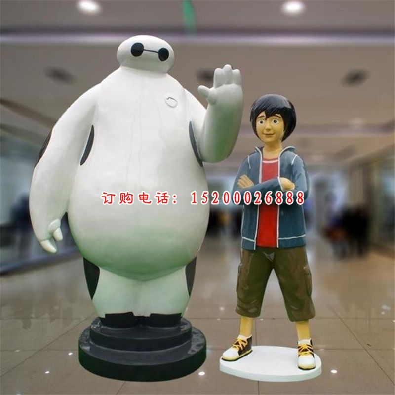玻璃钢大白，超能陆战队卡通雕塑