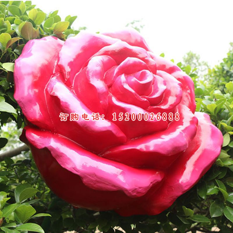 玻璃钢花丛玫瑰花   公园景观摆件