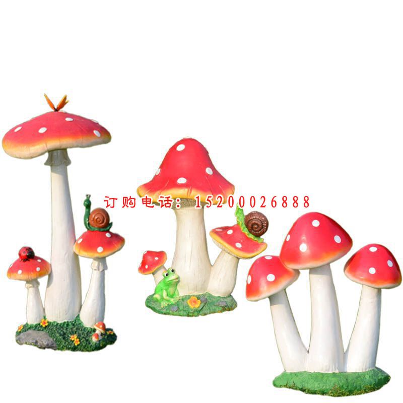 玻璃钢蜗牛蘑菇雕塑  花园景观摆件 (3)