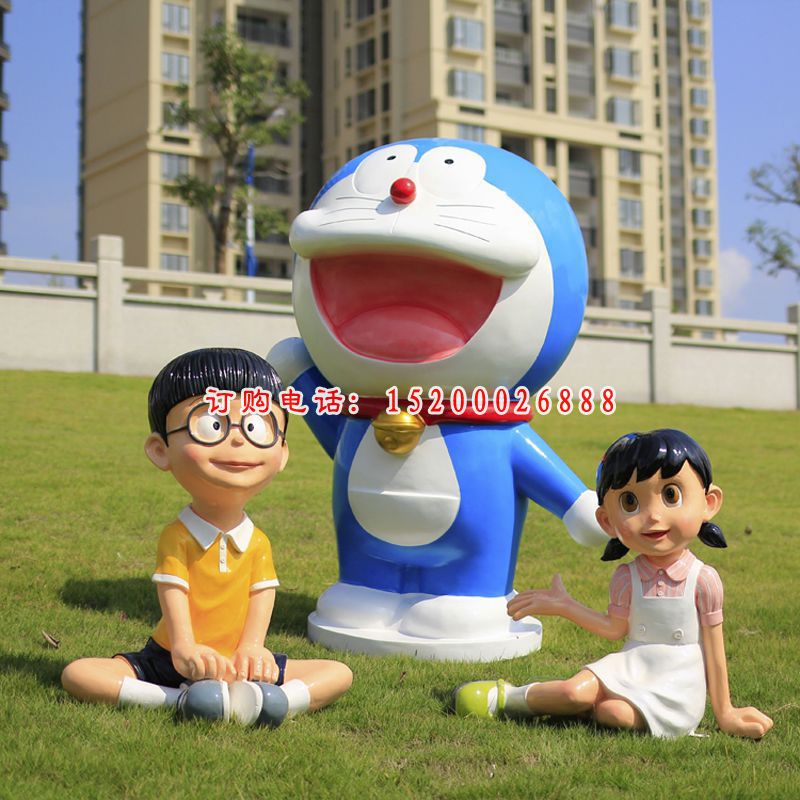 玻璃钢蓝叮当猫  公园动物摆件