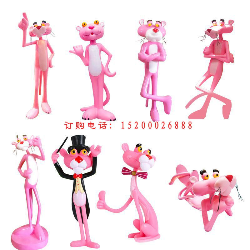 粉红豹雕塑，玻璃钢卡通摆件 (2)