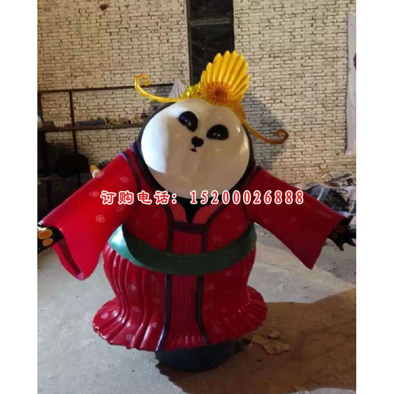 功夫熊猫卡通动物雕塑，玻璃钢卡通动物 (2)