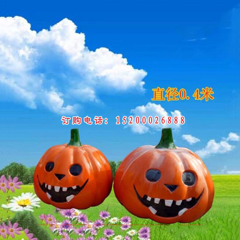 玻璃钢万圣节南瓜头雕塑 公园卡通南瓜雕塑