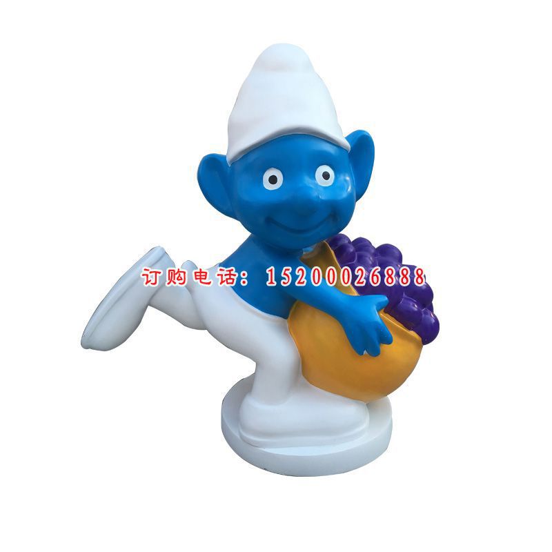 蓝精灵雕塑，玻璃钢卡通人物雕塑