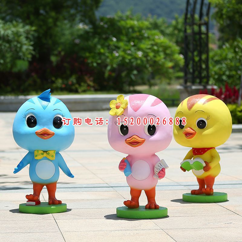 萌鸡小队雕塑，玻璃钢卡通雕塑 (4)