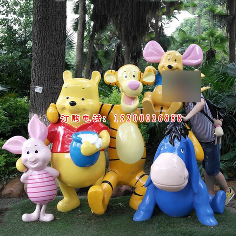 维尼熊和跳跳虎雕塑玻璃钢卡通动物雕塑 (2)