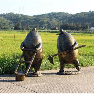 抽象人物景观雕塑，玻璃钢仿钢公园雕塑