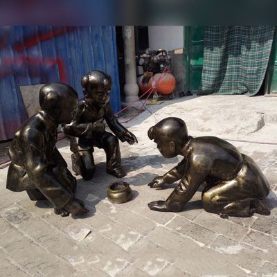 玻璃钢仿铜斗蛐蛐的儿童雕塑
