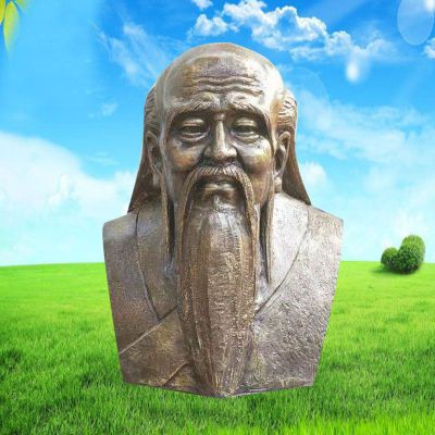 古代人物雕塑，玻璃钢仿铜老子雕塑