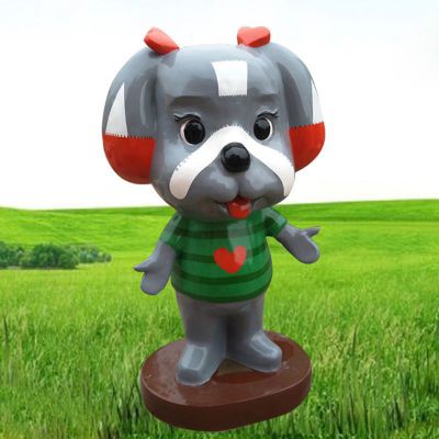 玻璃钢卡通动物公园卡通小狗摆件