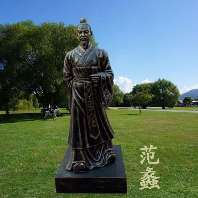 范蠡雕塑，玻璃钢仿铜古代人物雕塑