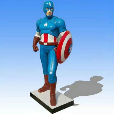 玻璃钢美国队长雕塑仿真复仇者联盟人物摆件