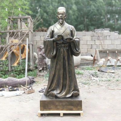 玻璃钢仿铜李时珍 古代名人雕塑