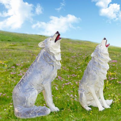 玻璃钢大自然狼狗   公园动物雕塑