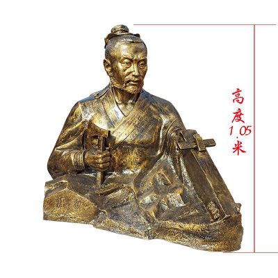 玻璃钢仿铜鲁班雕塑，古代人物雕塑